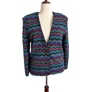 Solos by Koret Vintage Crocheted Single Button Blazer Large